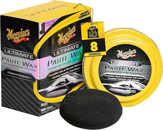 Meguiar's Ultimate Paste Wax, Durable Protection That Shines, Towel and Pad Included - 8 oz Container
