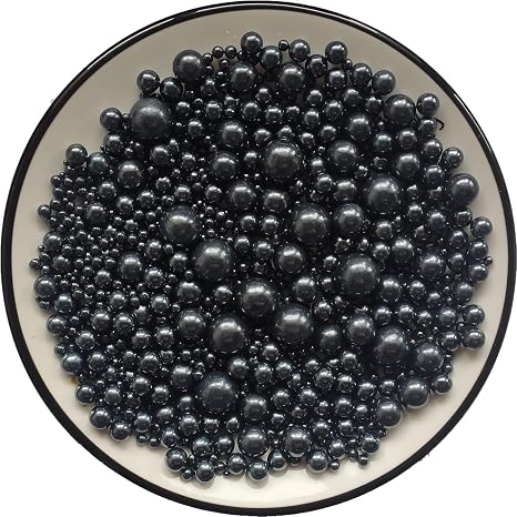 Edible Sugar Pearls Sugar Sprinkles Dessert Sprinkles Cake Cupcake Topper Cookie Decorations Cute Personalities Sugar Sprinkles for Wedding Art Project and Daily Cake Decoration (Black)
