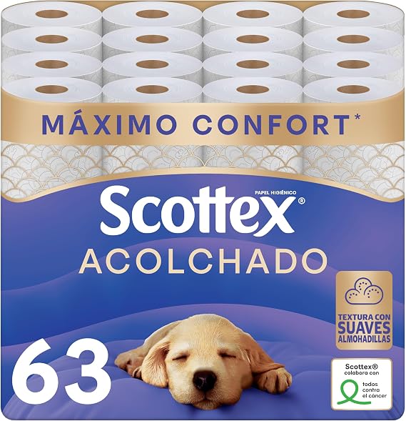 Scottex Quilted Toilet Paper - 63 Rolls