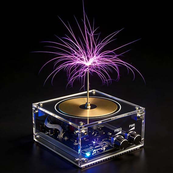 Tesla Coil Desktop toyl 10cm Music Tesla Coil Kit Solid State Tesla Coil Lightning Maker Interesting SSTC Science Experiment Tool Support Wireless Power Transmission
