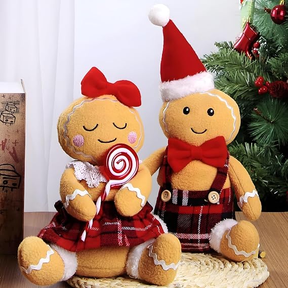BWFY 2 adet zencefilli kurabiye adam noel süsleri kapalı noel süsü ev dekor zencefilli bebek hediye kapı pencere masa ağacı tatil noel sezonu dekor