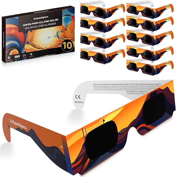 Solar Eclipse Glasses Approved, CE and EN ISO 12312-2