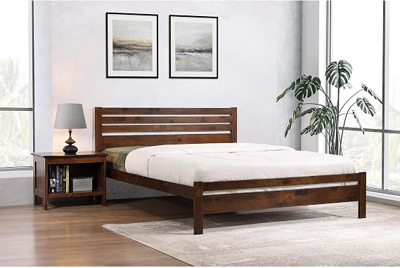 Solid Hard Wood Beds 3Ft Single 4Ft Small Double 4FT6 Double 5FT King Size Bed Frame In Grey Or Antique Pine (Antique Oak, 4FT6 Double Bed)