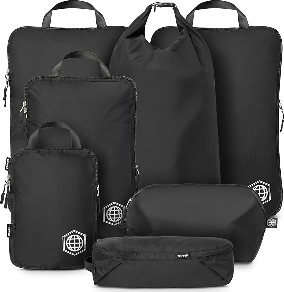 TRIPPED Travel Gear Large Compression Packing Cubes 7-Piece Set for Travel