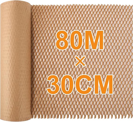 Dntorx Honeycomb Packaging Paper Bubble Wrap Paper 80M x 30CM - Kraft