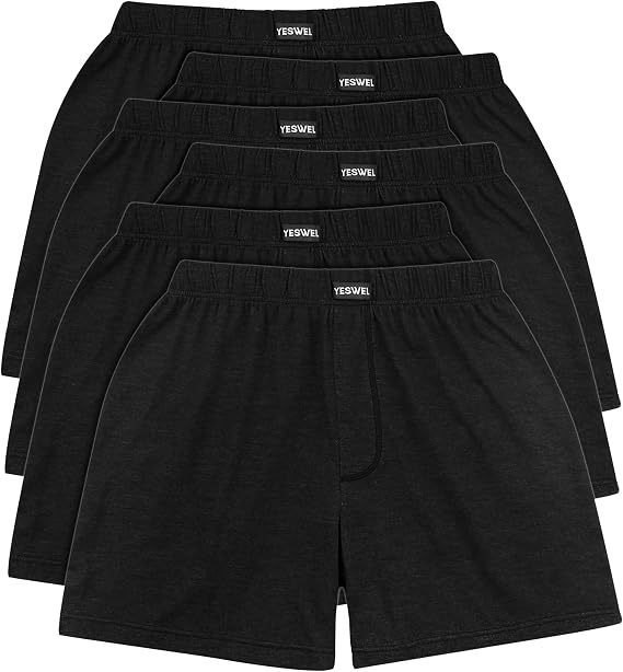 YESWEL Men's Cotton Boxer Shorts Wide Underpants in Multipack