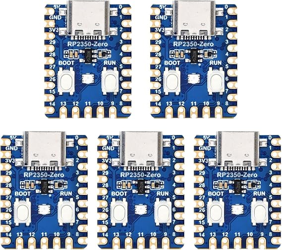 Waveshare RP2350-Zero Mini Development Board Raspberry Pi Microcontroller Development Board 5pcs based on Raspberry Pi Dual Core & Dual Architecture Microcontroller