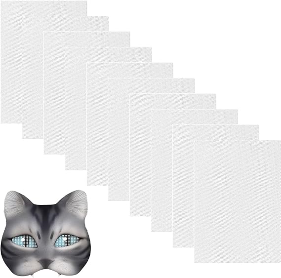 10 Sheets Fursuit Eye Plastic Mesh,Plastic Eyes Sheet for Cosplay Props