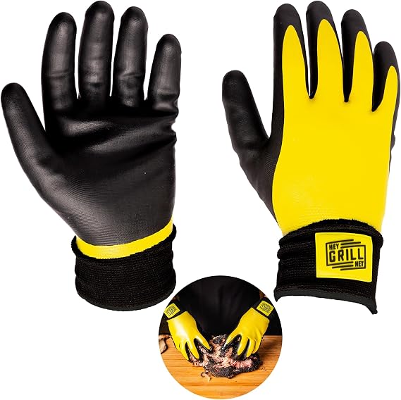 Hey Grill Hey Pitmaster Gloves | Barbecue Gloves | Heat Protection up to 260 °C | High Temperature Resistance | Fireproof Glove for Barbecuing Smoking | Washable Gloves | Waterproof | Size L