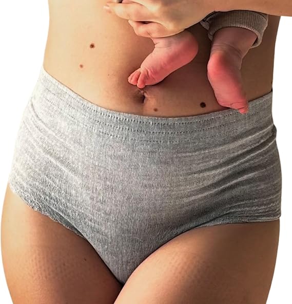 Lansinoh Post Birth Underwear 4 Pack - Soft Breathable Pants One Size Grey