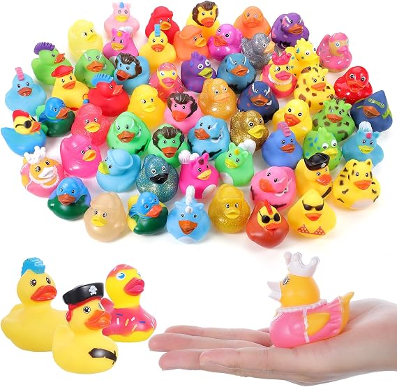30 Pcs Rubber Duck Assorted Plastic Rubber Duckies Bath & Beach Toys