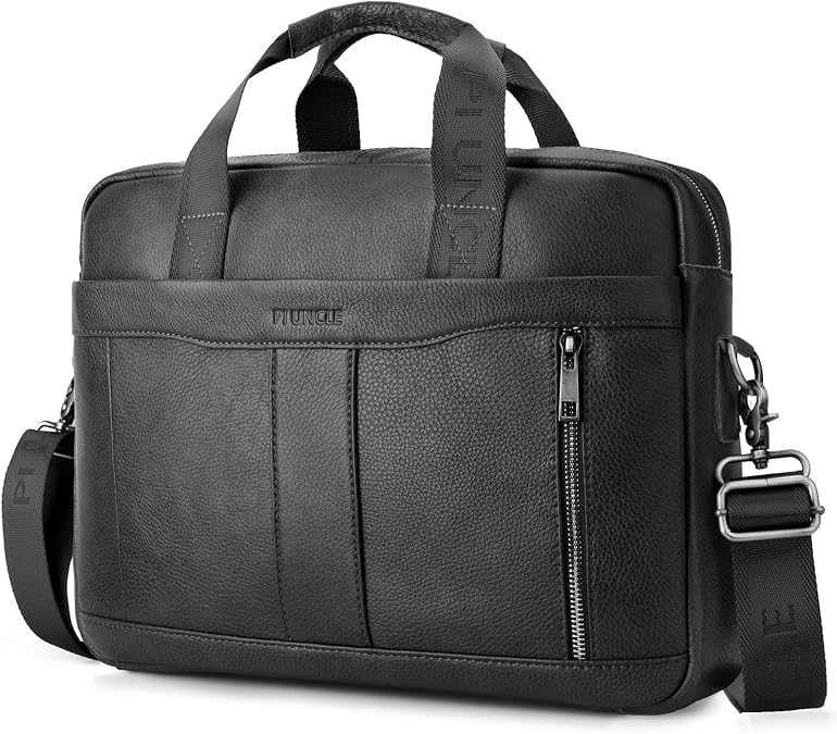 BAGZY Laptop Bag 15.6 Inch Briefcase Shoulder Bag Gift for Men Handbag Genuine Leather Business Bag Notebook Office Bag