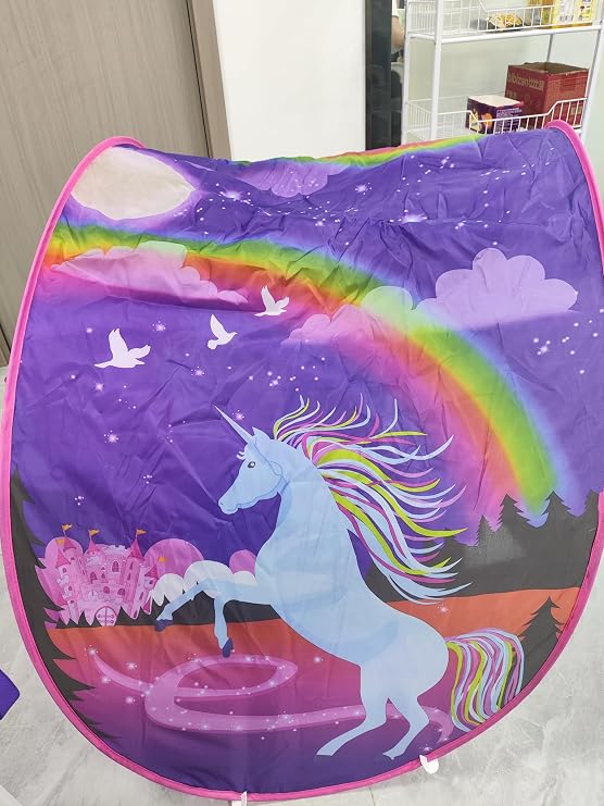Bed Tents For Girls Boys,Pop Up Tents For Kids With Light,Kids Dream Bed Tent,Sleep Tent,Single Over Bed Tent Children's Playrooms,Christmas Birthday Gifts (unicorn)