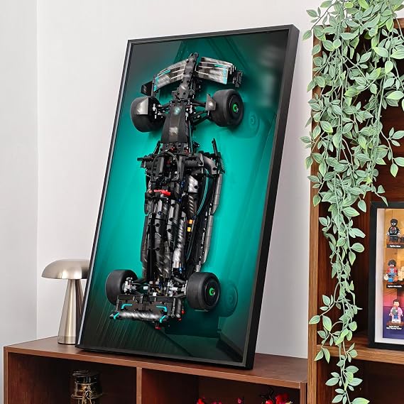 WETCEAOM Display Wallboard Compatible with Lego Technic Mercedes-AMG F1 W14 E Performance 42171 Car, Wall Art for F1 Car Wall Mount Display Frame Fans, (No Model!)