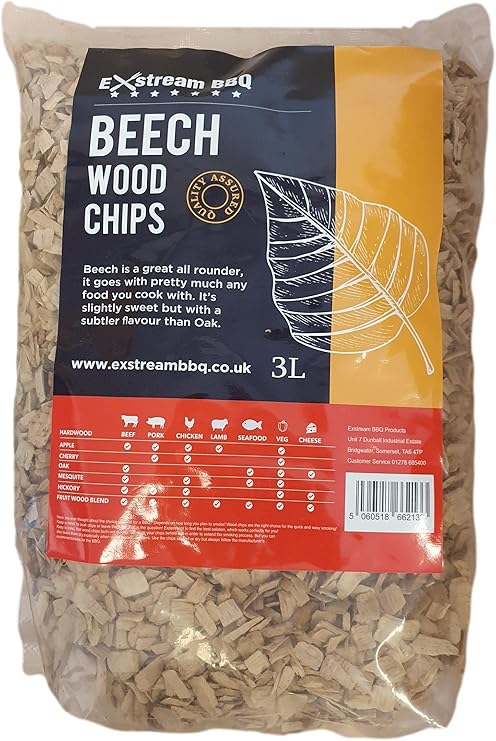 BBQ Barbecue Smoking Wood Chips *Up To 30 Great Flavours in 3, 15 & 30 Litres* (Beech 3 Litre)