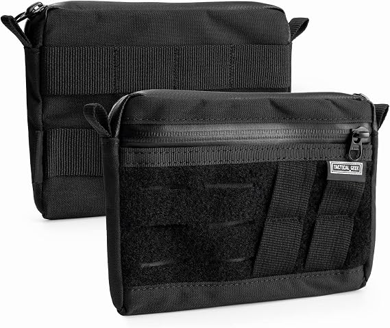 TACTICAL GEEK Block H Lightweight EDC Pouch, Nylon Multi-Functional Utility Bag, Multiple Carry Ways Small Pouch with Waterproof Zipper, Multi-Purpose Pocket Gear Organizer for Daily Carry, Black