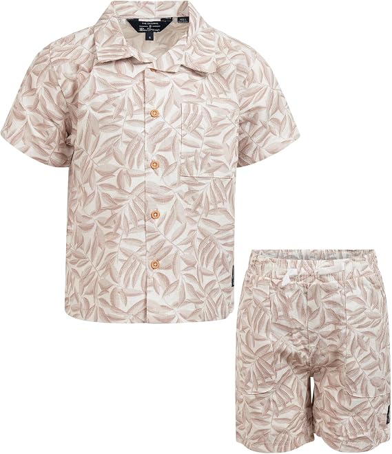 Ben Sherman Clothesボーイズ2ピーステックポロショーツセット ポロシャツ&ショーツ付き – 赤ちゃん、幼児&大きな男の子のための服12M-14