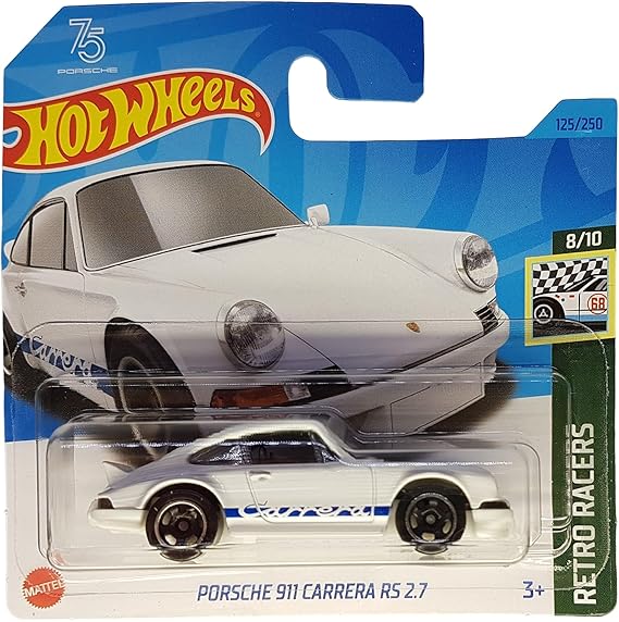 Hot Wheels - Porsche 911 Carrera RS 2.7 - Retro Racers 8/10 - HKG42 - Short Card - Beyaz - Mattel 2023
