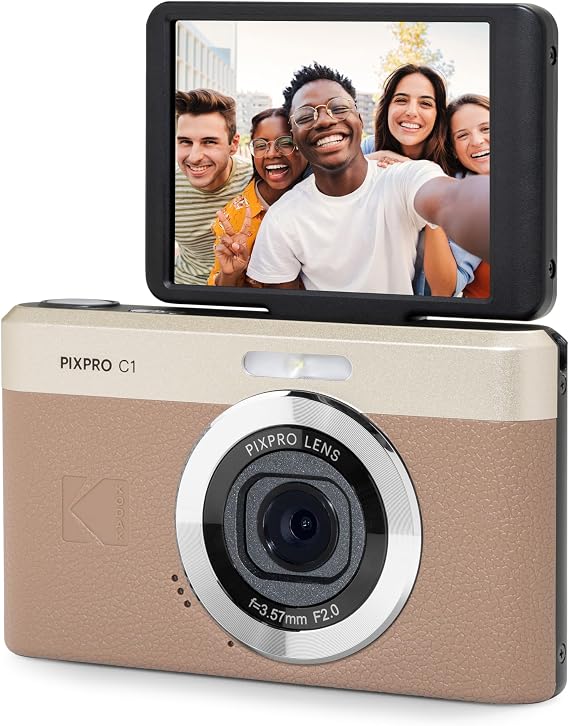 KODAK Pixpro C1 – Ultra kompakt dijital fotoğraf makinesi | 13 MP BSI CMOS, 4 x zoom, 7,1 cm LCD ekran, LED flaş, kestane