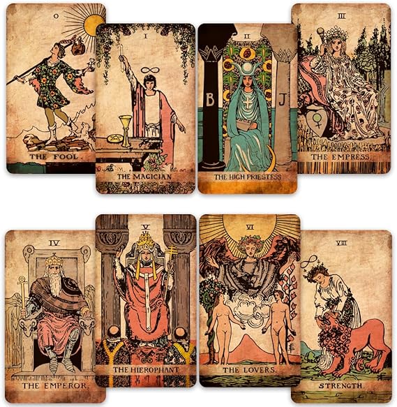 CRAFTERIAN Classic Tarot Set - 78 Cards with Gold Border Full Guide 91 Pages Perfect for Beginners, Elegant and Lightweight, Authentic Tarot Experience