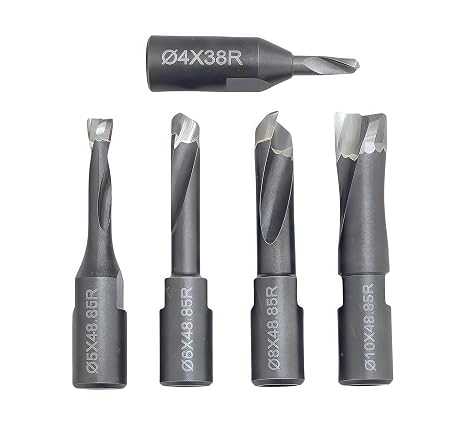 Domino Cutter,Solid Carbide Bits Set Include 4mm/5mm/6mm/8mm/10mm for Domino Machines,5PCS