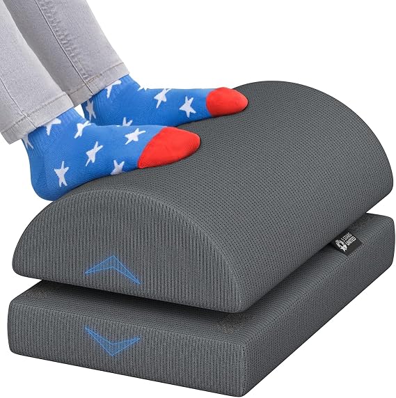 Foot Rest Under Desk Cushion - Adjustable Height 15 cm - Foot Stool - Premium Ergonomic Pad for Extra Leg Support - Breathable Mesh Cover - Non-Slip Bottom - Home Office Accessories