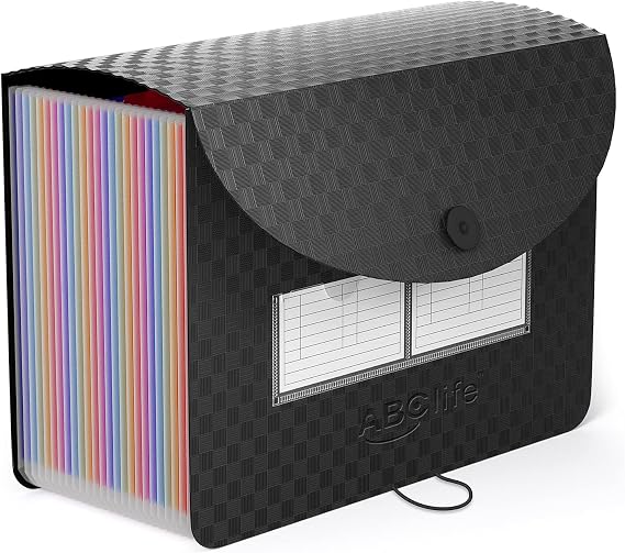 ABC life A4 Document Folder, A4 Folder, 26 Compartment Folder, File Organizer, Large Capacity Document Bag, Accordion Expanding Folder