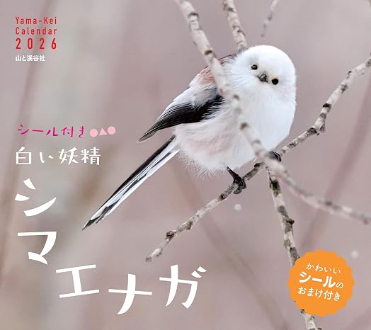 カレンダー2026 白い妖精シマエナガ（月めくり/壁掛け/シール付き/小鳥 グッズ） ヤマケイカレンダー2026