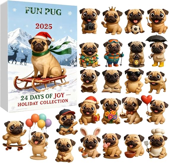 Dog Pendant Countdown Calendar 24-Day Acrylic 2D Flat