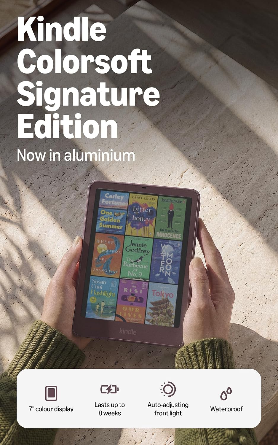 Amazon Kindle Colorsoft Signature Edition 32 GB (Newest Gen), Thinner, new aluminium design, 7" colour display, Auto-adjusting front light - Fig