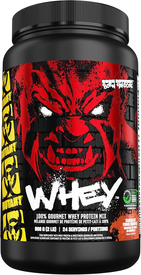 MUTANT Whey | 100% Whey Protein Powder Shake, Gourmet Taste | 22g of Protein | Fast Absorbing, Easy Digesting | 908 g | Chocolate Fudge Brownie