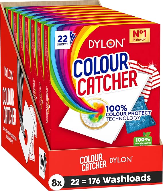 Colour Catcher Sheets for Mixed Colour Washes to Avoid Colour Run Accidents, Made of 100% Naturally-Derived and Biodegradable Fibres - 176 Sheets