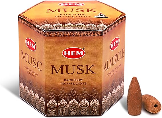 Hem Tütsü Geri Akış Şelale Misk Kokulu 40 Konik Tütsü - Musk Backflow Incense Cones