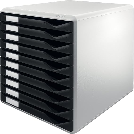 Leitz Document Rack with Drawers, 10 Drawers, Black