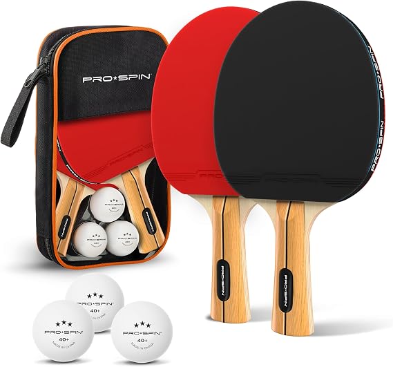 PRO-SPIN Table Tennis Bats - High-Performance Set with Premium Table Tennis Rackets, 3-Star Balls, Compact Storage Case | Professional Quality Ping Pong Paddle