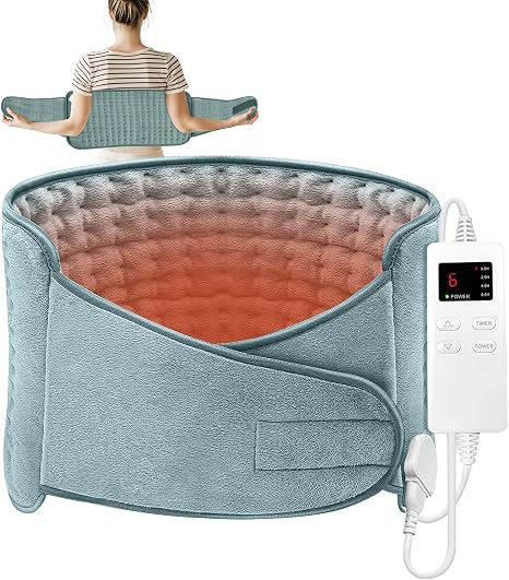 Heating Pad 125 x 31 cm Electric Heat Pad with Automatic Shut-Off and 6 Temperature Levels Heating Pad for Back Neck Shoulders Belly Quick Heating and Machine Washable