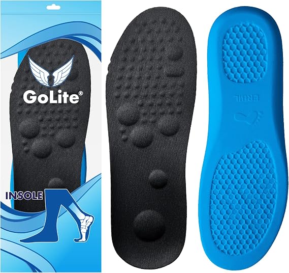 GoLite M09 Memory Foam - Ayakkabı Tabanlığı, Masaj Noktalı ve Rahat İç Taban, Bot, İş Ayakkabısı ve Geniş Kalıplı Ayakkabılar İçin Hafızalı Ayak Desteği - (44)