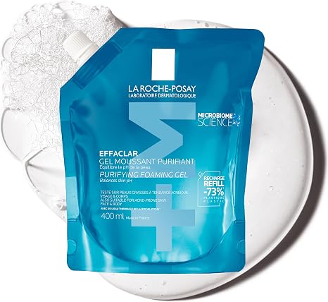 La Roche-Posay Effaclar Purifying Foaming Gel Cleanser: Anti-Breakout Facial Cleanser 400ml Refill Pouch