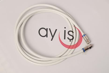AY-İŞ RG6 4K/Full HD/3D TV Uydu Kablosu, Saf Çelik uçlu Anten/UyDU Kablosu, DVB-T, DVB-C, DVB-S, DVB-S2 F Anten Ara (5 Metre)