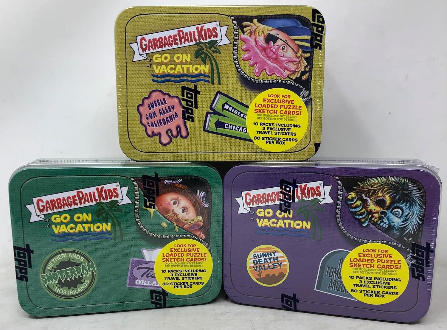 2023 Topps Trash Pail Kids Go On Vaction Tin - All 3 Cans!!!