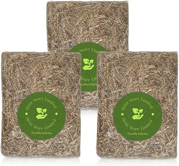Meadow Hay For Rabbit Food & Pet Bedding 4.5kg (3 Pack) | Conveniently Packaged Hay Feeder Cube Ideal for Feeding or Bedding Small Animals, Rabbits, Guinea, Hamster | Suitable For Small Pets