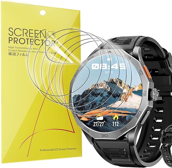 Lamshaw Compatible for Mingtawn Military Smart Watch for Men 1.85" Screen Protector, [6 Pack] Full Coverage TPU Clear Film Compatible with Mingtawn DA03 Smart Watch 1.85 Inch (6 Pack)