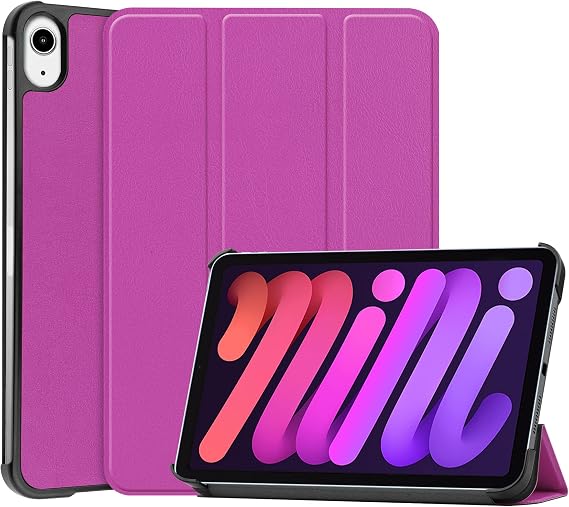 iPad Mini 6 Cover, Smart Trifold Case, Ultra-Thin, Lightest Case Mini 6, Purple