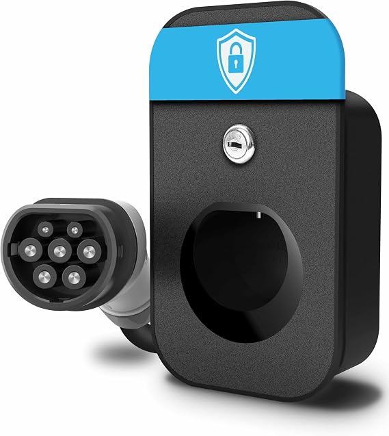 Parkwächter E1 EV Cable Holder with Lock — Anti-Theft Wall Mount for Type 2 Charging Plugs — EV Charger Holder with Child Safety — Cable Organiser for Wallbox