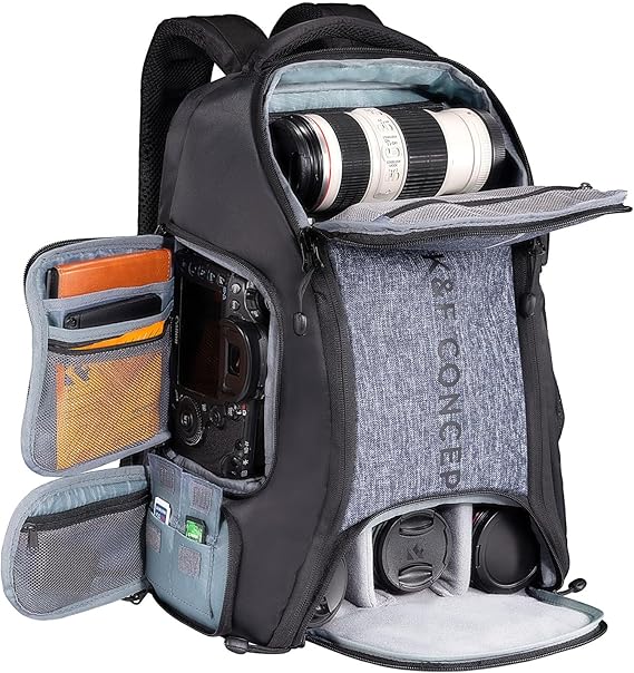 K&F CONCEPT Camera Backpack,25L Camera Bag for Photographers with Raincover