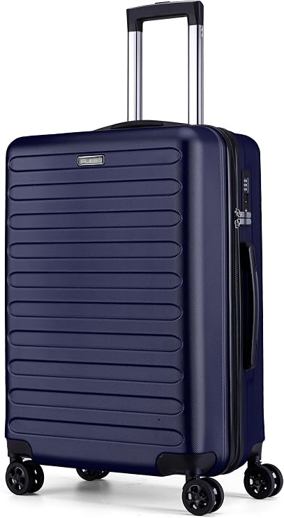 FLIEE Luggage | Luggage | 4 Silent Dual Spinner Wheels | TSA 3 Digit Combination Lock | Aluminium Telescopic Handle | Lightweight Hard Shell Suitcases | (Blue, Medium 24'')