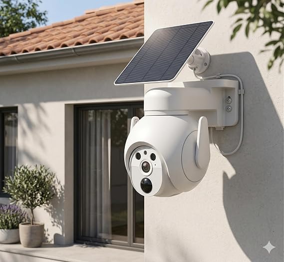 Solar Güneş Enerjili Dış Mekan Wi-Fi Güvenlik Kamerası - Cata 3MP Full HD, 9000 mAh Batarya, IP65 Su Geçirmez, Gece Görüşü, Hareket Takibi, Tuya & Smart Life Destekli, Kablosuz PTZ Kamera