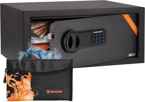Laptop Electronic Safe (20 x 42 x 35 cm) Electronic Combination Lock 27L Computer Safe with Code & LED Lock Home Safe for 15 Inch Laptop Money Jewellery & A4 Documents