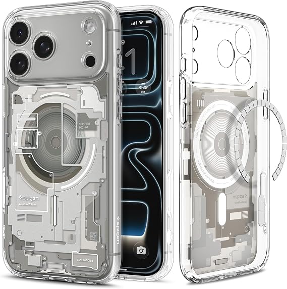 Spigen iPhone 18 Pro Max / 17 Pro Max ile Uyumlu MagSafe Kılıf Ultra Hybrid Mag Fit Zero One Natural Titanium - ACS10041