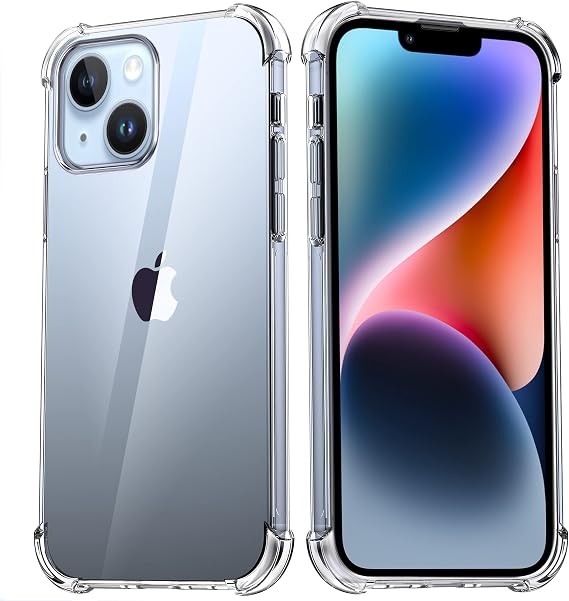 Case for iPhone 14 Plus Clear Protective TPU Cover with Raised Camera Protection, Shock-Absorbent Corners, Slim Fit Phone Case Transparent Design